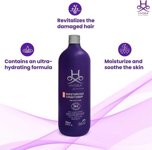 Hydra Professional Moisturizing Dog Conditioner, Oatmeal Hair Conditioner for Dogs and Cats, Suitable for All Breeds and Coat Types, Promotes Shine in Kuwait