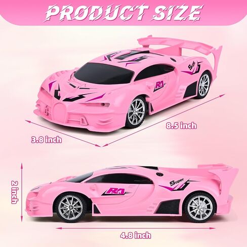 Pink Remote Control Car for Girls, Rechargeable High Speed Drift RC Cars Toys Gifts for Girl Age 6 7 8-12,1/18 Super Vehicle with Headlight Racing Hobby Xmas Birthday Gift in Kuwait