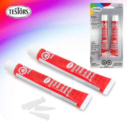 Testors Cement Plastic Model Glue Adhesive 2-Pack, 6 Fine Detail Miniatures Paint Brushes, Precision Crafting Knife with Extra Blades and Tips in Kuwait