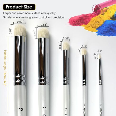 GACDR Dry Brush Miniature Painting, 5 Sizes Drybrush Set for Miniature 40k Citadel Model Paint,Hobby Detail Paint Brushes in Kuwait