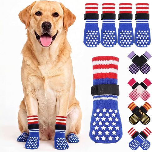 Kuoser 2 Pairs Anti-Slip Dog Socks with Grips,Paw Protectors for Licking in Saudi Arabia