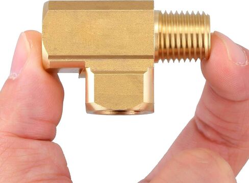Litorange 1 PCS Metals Brass Pipe Fitting Barstock Male Branch Tee T Adapter 1/2" NPT Female x 1/2" NPT Male x 1/2" NPT Female in Kuwait