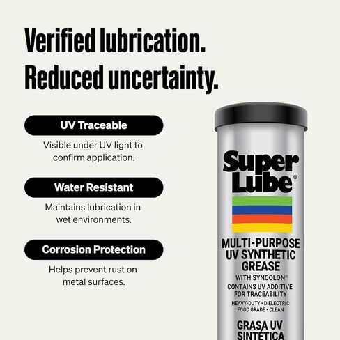 Super Lube 41150/UV Synthetic UV Grease (NLGI 2), 14.1 oz Cartridge, Translucent White in Kuwait