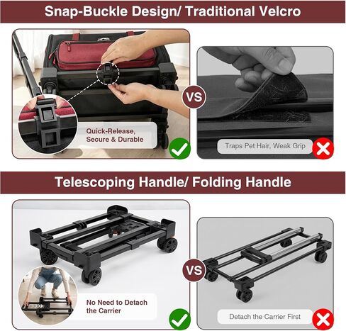 Cat Carrier with Wheels, Airline Approved Soft Sided Pet Carrier in Kuwait