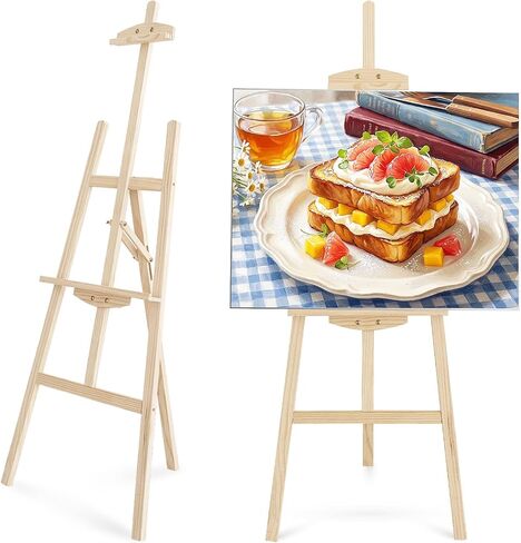 Pine Wood A-Frame Art Easel Stand, Floor Art Display Easel fits Most Canvas in Saudi Arabia