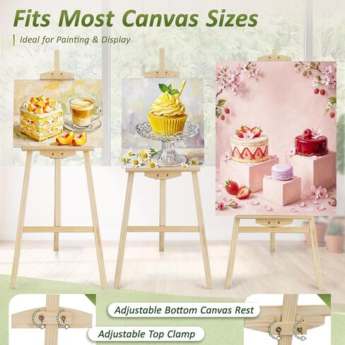 Pine Wood A-Frame Art Easel Stand, Floor Art Display Easel fits Most Canvas in Saudi Arabia