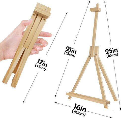 CONDA 25'' Folding Wooden Tabletop Easel for Painting, Hold Canvas up to 23 Inches, Portable A-Frame Artist Desktop Painting Stand, Photo Picture Sign Holder in Kuwait