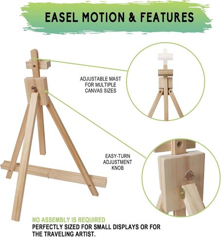 CONDA 25'' Folding Wooden Tabletop Easel for Painting, Hold Canvas up to 23 Inches, Portable A-Frame Artist Desktop Painting Stand, Photo Picture Sign Holder in Kuwait