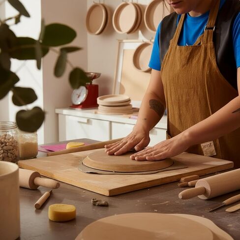Wooden Pottery Mold Tools for Round Handbuilding, 6 Pcs, 5-10.9 in in Saudi Arabia