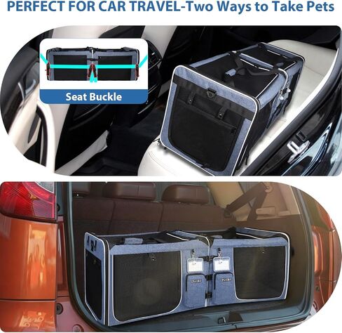 Petskd Double Extra Large Cat Carrier with Litter Box, Blue in Saudi Arabia