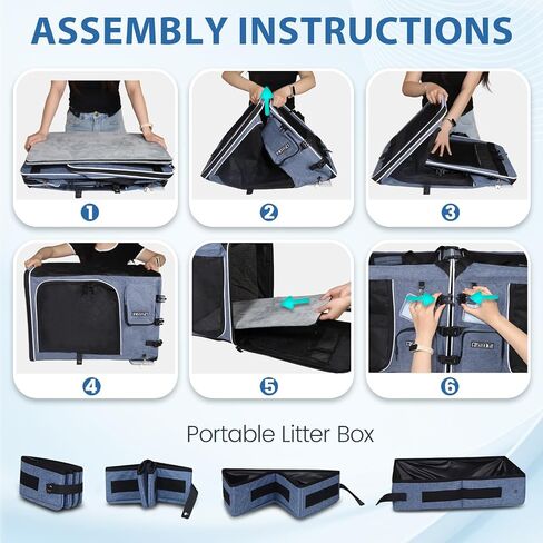 Petskd Double Extra Large Cat Carrier with Litter Box, Blue in Saudi Arabia