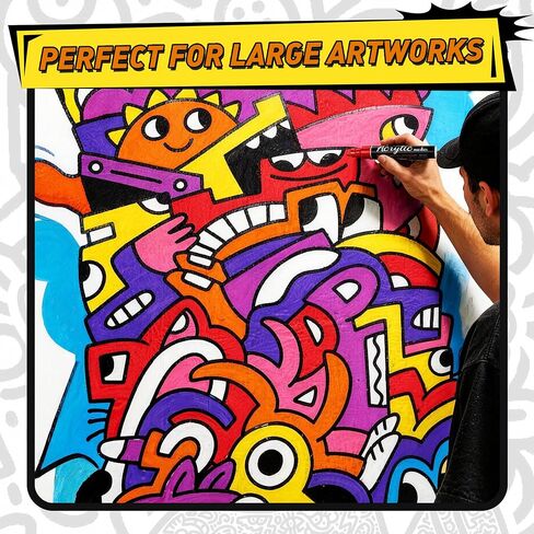 12 Colors Jumbo Poster Markers, 10 mm Wide Tip Acrylic Paint Markers in Saudi Arabia