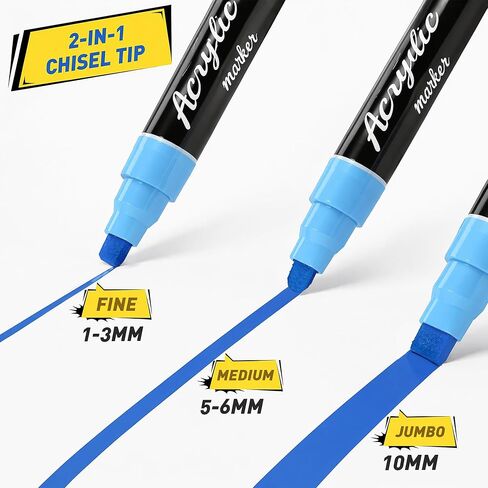 12 Colors Jumbo Poster Markers, 10 mm Wide Tip Acrylic Paint Markers in Saudi Arabia