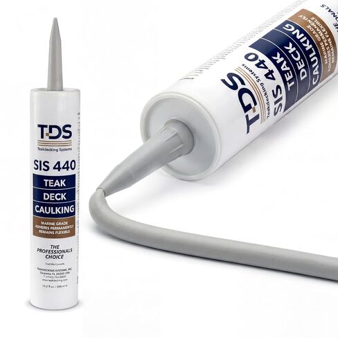 Teakdecking Systems - 10oz Marine Caulk Cartridge, Gray - SIS440 - Premium Quality - for Teak Deck Seams - Provides First Class Appearance - UV & Chemical Resistant, Non-Corrosive in Saudi Arabia