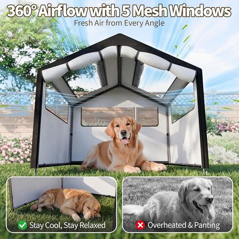 LATIBELL Waterproof Large Outdoor Dog Tent with Magnetic Door Mesh Windows in Kuwait