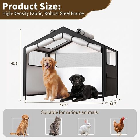 LATIBELL Waterproof Large Outdoor Dog Tent with Magnetic Door Mesh Windows in Kuwait