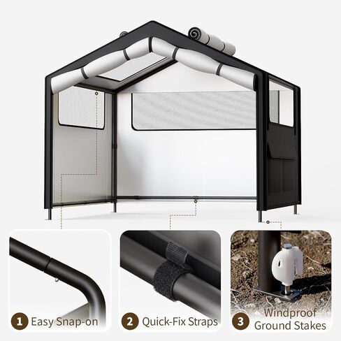 LATIBELL Waterproof Large Outdoor Dog Tent with Magnetic Door Mesh Windows in Kuwait