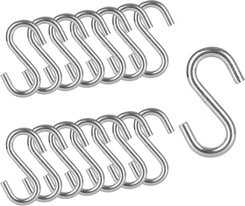 Oungy 15 Pack Heavy Duty S Hooks for Hanging, 3 Inch Stainless Steel Thickness S Shaped Hanging Hooks Utility Hooks, Loads Up to 1700 lbs in Saudi Arabia