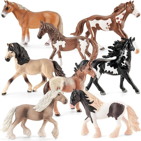 47PCS Solid Horse Toy Stable with Handle, Farm Animal Barn Toys in Saudi Arabia