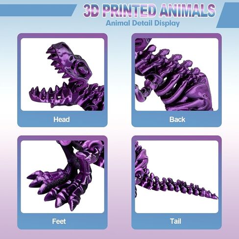 3D Printed Animal Figures, 10-Pack Set with Movable Joints, Realistic Models for Kids’ Educational Play, Home & Desktop Decoration in Kuwait