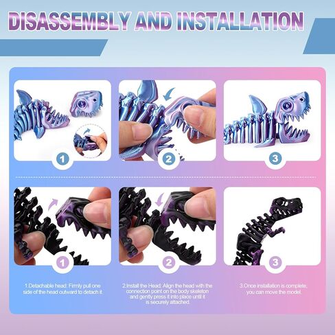 3D Printed Animal Figures, 10-Pack Set with Movable Joints, Realistic Models for Kids’ Educational Play, Home & Desktop Decoration in Kuwait