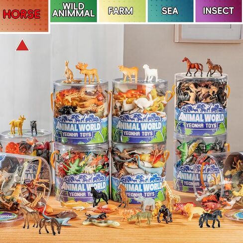 60 Pcs Horse Toys Set with Gift Box, Realistic Mini Plastic Horse Figurines in Kuwait