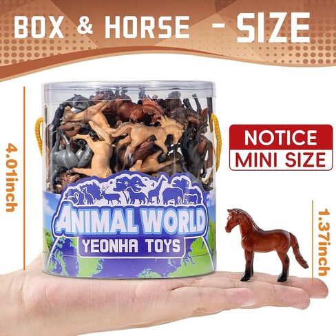 60 Pcs Horse Toys Set with Gift Box, Realistic Mini Plastic Horse Figurines in Kuwait