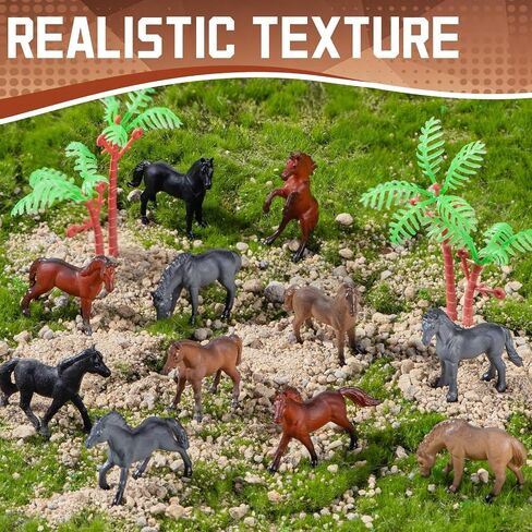 60 Pcs Horse Toys Set with Gift Box, Realistic Mini Plastic Horse Figurines in Kuwait