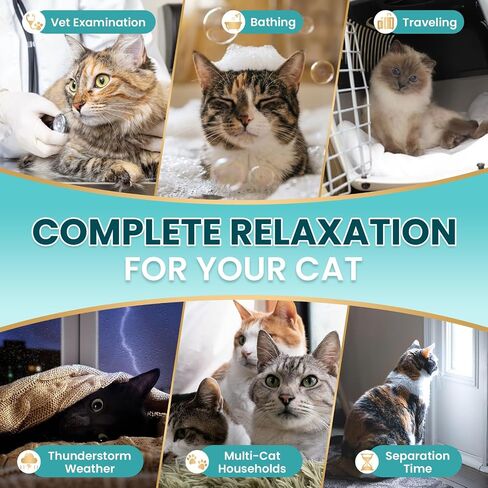Cat Calming Treats, 140 Soft Chews to Relieve Anxiety, Stress & Prevent Bites, Perfect for Travel & Vet Visits, Aid Sleep with Melatonin Soothing Calming Care for Cats Chicken Flavor in Saudi Arabia