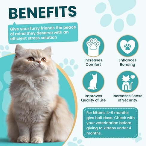 Cat Calming Treats, 140 Soft Chews to Relieve Anxiety, Stress & Prevent Bites, Perfect for Travel & Vet Visits, Aid Sleep with Melatonin Soothing Calming Care for Cats Chicken Flavor in Saudi Arabia