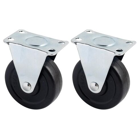 Framendino, 4 Pack 1 Inch Rubber Caster Single Wheels Heavy Duty Rigid Non-Swivel Top Plate Fixed Casters in Kuwait