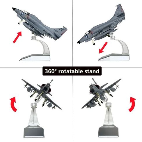 1/72 Scale A-4 Skyhawk Model Airplane with Rotatable Stand and a Runway Mat in Saudi Arabia