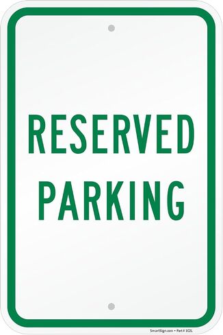 لافتة "Reserved Parking" من سمارت ساين | 12 بوصة × 18 بوصة من الألومنيوم in Kuwait