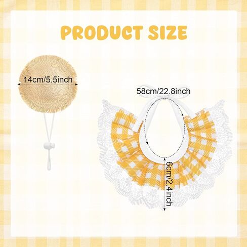 Summer Spring Porch Goose Outfit Hat Lace Bib Accessories (Yellow) in Saudi Arabia