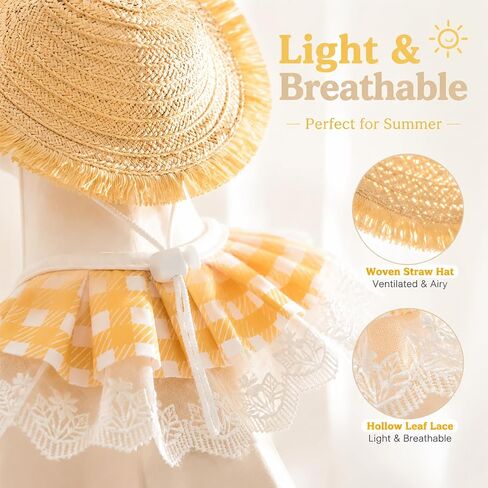 Summer Spring Porch Goose Outfit Hat Lace Bib Accessories (Yellow) in Saudi Arabia
