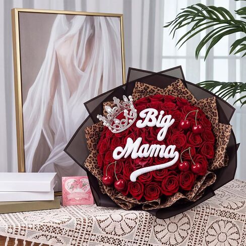 77 Pcs Big Mama Bouquet Flower Kit Leopard Wrapping Paper in Kuwait