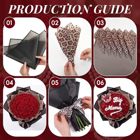 77 Pcs Big Mama Bouquet Flower Kit Leopard Wrapping Paper in Kuwait