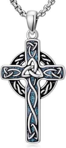 925 Sterling Silver Religious Cross Pendant Necklace Jewelry Gifts for Men Women in Kuwait