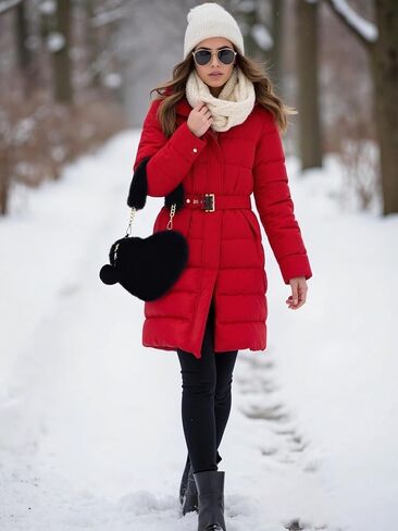 BIBDOO Furry Heart Shaped Purse for Women Cute Girls Shoulder Bag Crossbody Handbag in Kuwait