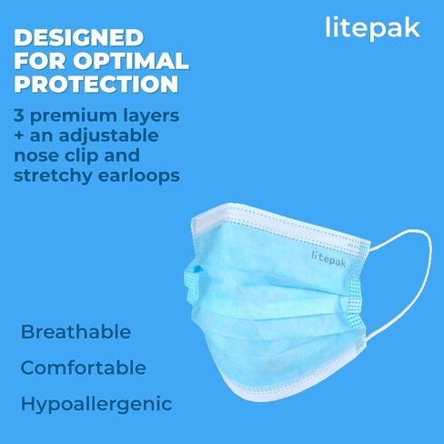 Litepak 2,000 Disposable Face Masks - Breathable Face Mask for Home, Office in Kuwait