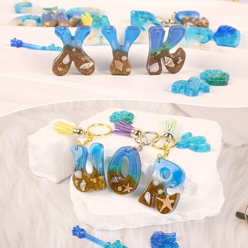 Alphabet Keychain Molds with Hole, Resin Letter Number Molds in Saudi Arabia