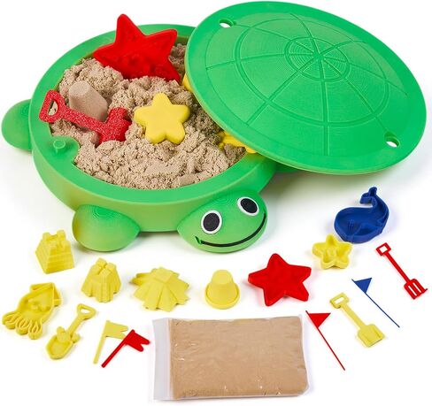 7.1 in Desktop Turtle Sandbox with Lid -17Pcs MINI Desk Zen Garden Kit with Varied Molds, Tools & Sand, Mini Zen Garden for Desk, Stress Relief Desk Toys Gifts for Office for Adults (Turtle) in Saudi Arabia