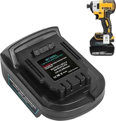 ZLWAWAOL 2 Pack DM18RL Battery Adapter Converter with USB Socket & Type-C Compatible for Dewalt 20V Li-Ion Battery Convert to Ryobi 18V P108 ABP1801 Battery in Saudi Arabia