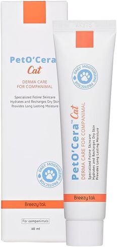 PetO'CERA Cat Cream - Hair Loss & Itch Relief for Hot Spots, Rashes, Allergies & Dry Skin - Soothing Moisturizer for Paws, Face & Body - pH Balanced & Lick-Safe Formula for Cats, 1.35 oz/40ml in Kuwait