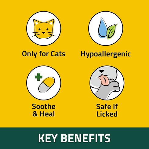 PetO'CERA Cat Cream - Hair Loss & Itch Relief for Hot Spots, Rashes, Allergies & Dry Skin - Soothing Moisturizer for Paws, Face & Body - pH Balanced & Lick-Safe Formula for Cats, 1.35 oz/40ml in Kuwait