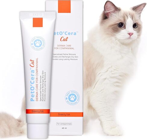 PetO'CERA Cat Cream - Hair Loss & Itch Relief for Hot Spots, Rashes, Allergies & Dry Skin - Soothing Moisturizer for Paws, Face & Body - pH Balanced & Lick-Safe Formula for Cats, 1.35 oz/40ml in Kuwait