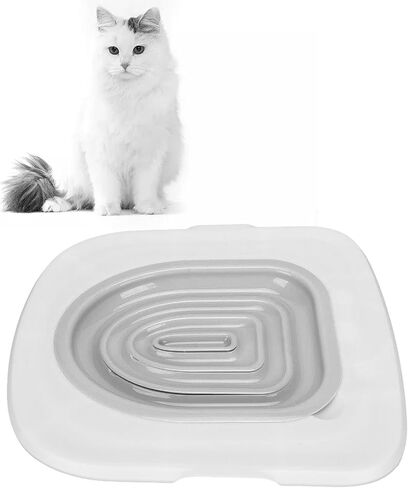 Cat Toilet Training Kit Urinal Seat with Design,Universal Reusable Environmentally Friendly Cat Toilet Trainer for All Age Cat Toilet Training(White Tray, 1 Gray Inner Support) in Kuwait
