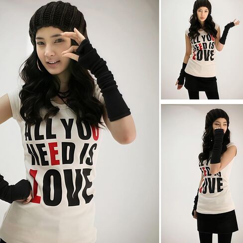 Fingerless Elastic Arm Sleeve Winter Warmer Armsleeve Cuff for Ladies Women Girl Color Light Grey in Kuwait