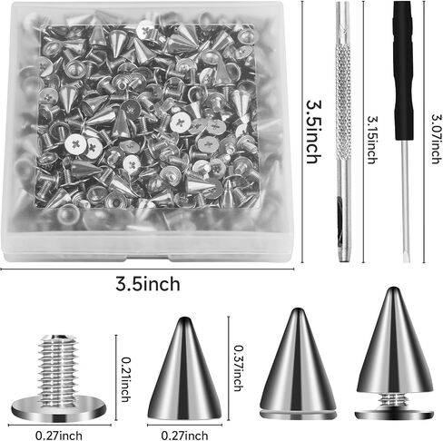 CXIIPOL 240 Pairs 9.5 MM Cone Spikes Screwback Studs in Saudi Arabia