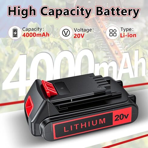 2Packs Replace Battery for Black and Decker 20v Lithium Battery 3000mAh LBXR20 LB20 LBX20 LB2X4020-OPE LBXR20B-2 Black Decker 20v Battery,UADCA in Kuwait